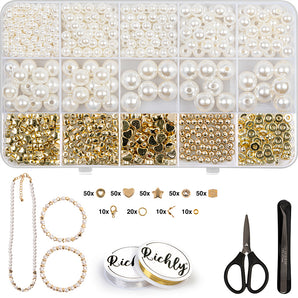 Witte Parel Kralen set - Sieraden en armbanden maken set - Gratis E-BOOK