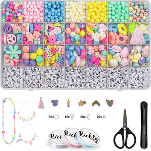 Pastel & Letter Kralen set - Sieraden en armbandjes maken meisjes - Gratis E-BOOK